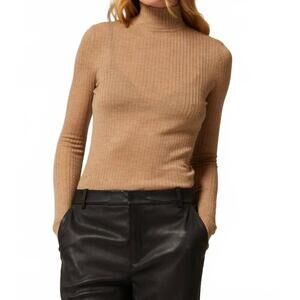 NEW SPRWMN mock neck top in camel